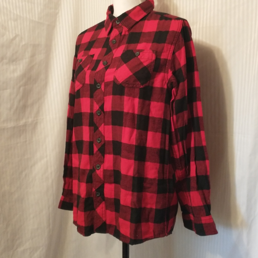 Cherokee Buffalo Flanel Plaid Cotton Long Sleeve Shirt XL.
